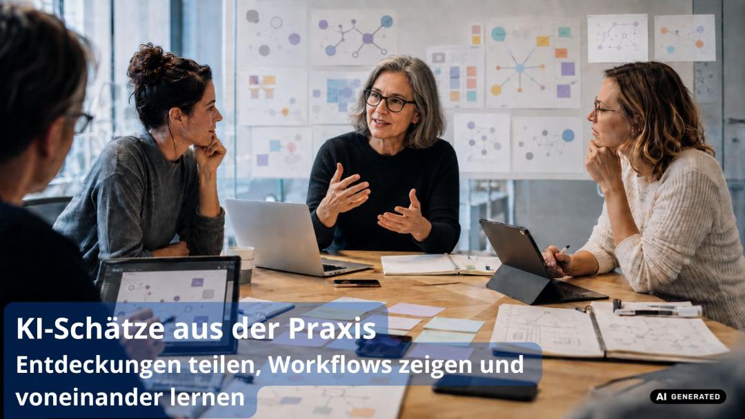 24.06.2026 | KI-WORKSPACE: KI-Schätze aus der Praxis – Entdeckungen teilen, Workflows zeigen und voneinander lernen